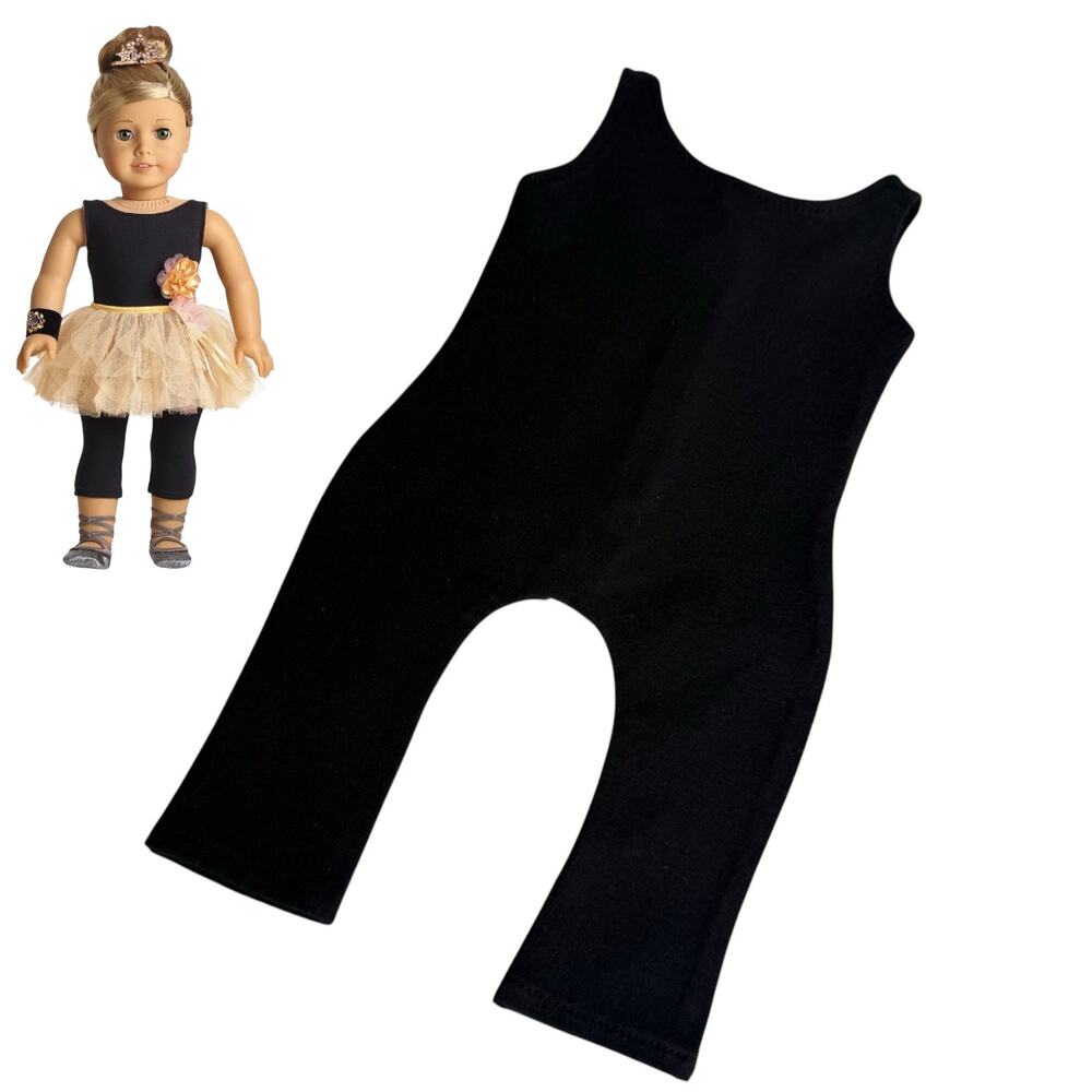 American Girl Doll Black Unitard Isabelle Performance Ballet Leotard One Piece